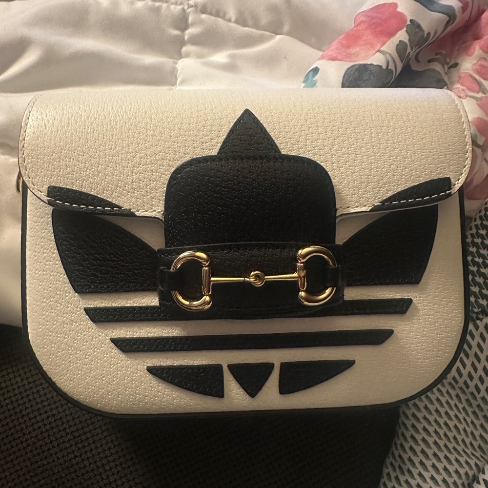 Gucci X Adidas Horsebit 1955 Crossbody calfskin w/ Gold Hardware